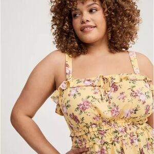 Torrid Floral Babydoll Smocked Sleeveless Top NWT 1X